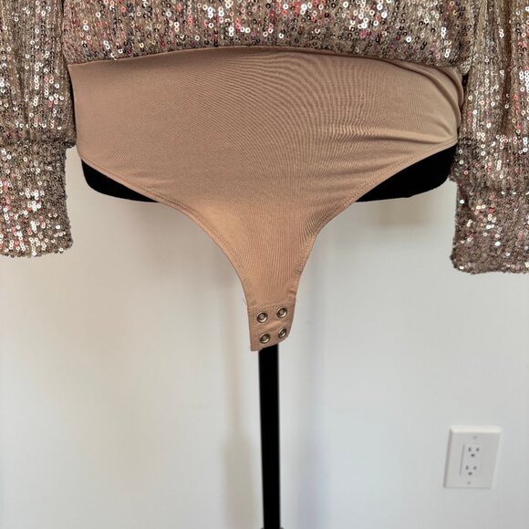 Champagne colour  Sequins body suit top - Picture 4 of 4
